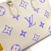 Louis Vuitton Women OnTheGo MM Tote Latte Bubble Tea Purple Embossed Grained Cowhide Leather (13)