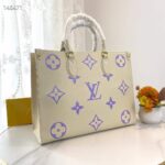 Louis Vuitton Women OnTheGo MM Tote Purple Embossed Grained Cowhide Leather M23937 - Bild 4
