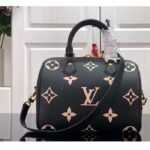 Louis Vuitton Women Speedy Bandoulière 25 Black Embossed Grained Cowhide M58947 - Imagen 2