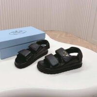 Prada Women Flat Nappa Leather Sandals Rubber Sole Lug Tread (9)