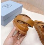 Prada Women Padded Nappa Leather Sandals Metal Lettering Logo Lug Tread - Image 9