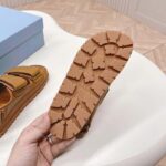 Prada Women Padded Nappa Leather Sandals Metal Lettering Logo Lug Tread - Image 10