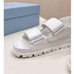 Prada Women Patent Leather Sandals Metal Lettering Logo Lug Tread - Image 6