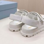 Prada Women Patent Leather Sandals Metal Lettering Logo Lug Tread - Image 7