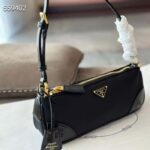 Prada Women Re-Edition 2002 Re-Nylon Brushed Leather Shoulder Bag Black - Bild 3