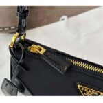 Prada Women Re-Edition 2002 Re-Nylon Brushed Leather Shoulder Bag Black - Bild 8