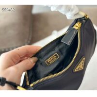 Prada Women Re-Edition 2002 Re-Nylon Brushed Leather Shoulder Bag Black (3)