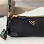Prada Women Re-Edition 2002 Re-Nylon Brushed Leather Shoulder Bag Black - Bild 6
