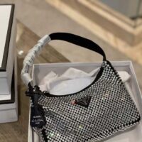 Prada Women Satin Mini-Bag Crystals Silk Satin Lining Silver (8)