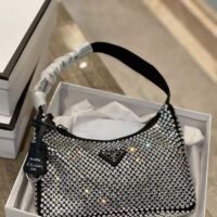 Prada Women Satin Mini-Bag Crystals Silk Satin Lining Silver (8)