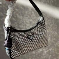 Prada Women Satin Mini-Bag Crystals Silk Satin Lining Silver (8)