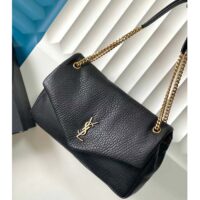 Saint Laurent YSL Women Calypso Large Grained Lambskin Black Brass (5)