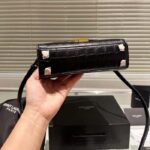 Saint Laurent YSL Women Cassandra Mini Top Handle Bag Crocodile Shiny Leather – Image 8