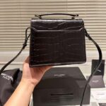 Saint Laurent YSL Women Cassandra Mini Top Handle Bag Crocodile Shiny Leather – Image 5