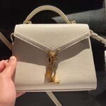 Saint Laurent YSL Women Cassandra Mini Top Handle Bag Grained White Leather – Bild 2