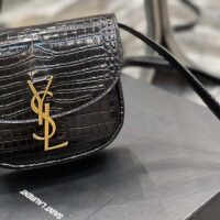 Saint Laurent YSL Women Kaia Small Satchel Shiny Crocodile-Embossed Leather (2)