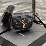 Saint Laurent YSL Women Kaia Small Satchel Shiny Crocodile-Embossed Leather - Image 3
