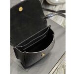 Saint Laurent YSL Women Kaia Small Satchel Shiny Crocodile-Embossed Leather - Image 10