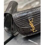 Saint Laurent YSL Women Kaia Small Satchel Shiny Crocodile-Embossed Leather - Image 7