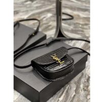 Saint Laurent YSL Women Kaia Small Satchel Shiny Crocodile-Embossed Leather (2)