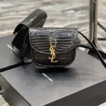 Saint Laurent YSL Women Kaia Small Satchel Shiny Crocodile-Embossed Leather - Image 2