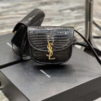 Saint Laurent YSL Women Kaia Small Satchel Shiny Crocodile-Embossed Leather (2)