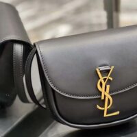 Saint Laurent YSL Women Kaia Small Satchel Smooth Calfskin Black Leather (2)