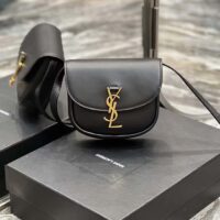 Saint Laurent YSL Women Kaia Small Satchel Smooth Calfskin Black Leather (2)