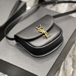 Saint Laurent YSL Women Kaia Small Satchel Smooth Calfskin Black Leather - immagine 4