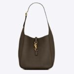 Saint Laurent YSL Women LE 5 À 7 Supple Small Grained Grey Leather