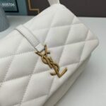 Saint Laurent YSL Women LE 57 Hobo Bag Quilted Lambskin White - immagine 6