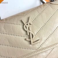 Saint Laurent YSL Women Niki Baby Vintage Leather Beige Calfskin Brass (10)