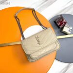 Saint Laurent YSL Women Niki Baby Vintage Leather Beige Calfskin Brass - immagine 2