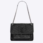 Saint Laurent YSL Women Niki Medium Vintage Leather Black Calfskin Brass