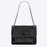 Saint Laurent YSL Women Niki Medium Vintage Leather Black Calfskin Brass (3)