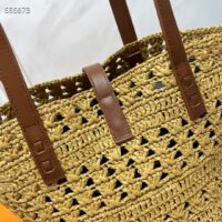 Saint Laurent YSL Women Panier Small Bag Raffia Sandy (2)