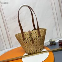 Saint Laurent YSL Women Panier Small Bag Raffia Sandy (2)