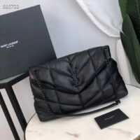 Saint Laurent YSL Women Puffer Medium Nappa Leather Black Lambskin Metal (9)