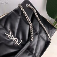 Saint Laurent YSL Women Puffer Medium Nappa Leather Black Lambskin Silver Metal (4)