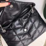 Saint Laurent YSL Women Puffer Medium Nappa Leather Black Lambskin Silver Metal - Image 6