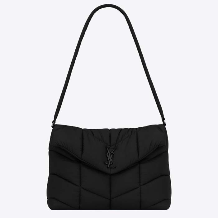 Saint Laurent YSL Women Puffer Messenger Bag Econyl Bag Regenerated Nylon