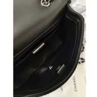Chanel CC Women Mini Flap Bag Satin Strass Silver-Tone Metal Silver (11)
