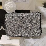Chanel CC Women Mini Flap Bag Satin Strass Silver-Tone Metal Silver – Image 5