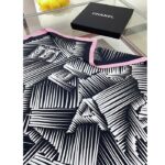 Chanel CC Women Square Scarf Silk Twill Black Light Pink – Bild 3