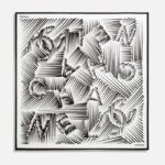 Pañuelo cuadrado de seda para mujer CC de Chanel, blanco y negro