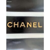 Chanel Women CC 22 Backpack Shiny Calfskin Gold-Tone Metal Black White (4)