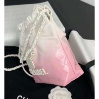 Chanel Women CC 22 Mini Handbag Patent Gradient Calfskin Lacquered Metal White Pink (4)