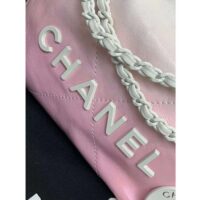 Chanel Women CC 22 Mini Handbag Patent Gradient Calfskin Lacquered Metal White Pink (4)