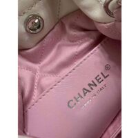 Chanel Women CC 22 Mini Handbag Patent Gradient Calfskin Lacquered Metal White Pink (4)