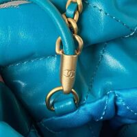 Chanel Women CC 22 Mini Handbag Shiny Calfskin Gold-Tone Metal Blue (2)